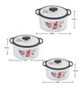 Florra Blue Plastic & Steel Thermoware Casserole (Set of 3)