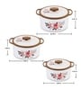 Florra Brown Plastic & Steel Thermoware Casserole (Set of 3)