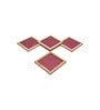 flos Maroon  Blended Silk 4 Pcs Coasters