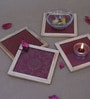 flos Maroon  Blended Silk 4 Pcs Coasters