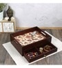 Flourish Tile  Brown MDF Wood Cutlery Holder