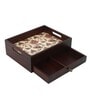 Flourish Tile  Brown MDF Wood Cutlery Holder