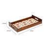 Flourish Tiled Brown Teak Wood & MDF Serving Tray (Set of 3) Reinvention factory