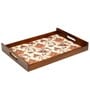 Flourish Tiled Brown Teak Wood & MDF Serving Tray Reinvention factory