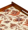 Flourish Tiled Brown Teak Wood & MDF Serving Tray Reinvention factory