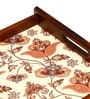 Flourish Tiled Brown Teak Wood & MDF Serving Tray Reinvention factory
