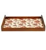 Flourish Tiled Brown Teak Wood & MDF Serving Tray Reinvention factory