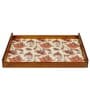 Flourish Tiled Brown Teak Wood & MDF Serving Tray Reinvention factory