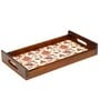 Flourish Tiled Brown Teak Wood & MDF Serving Tray Reinvention factory