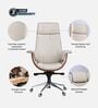 Flow Leatherette High Back Office Chair in Cream and Tan Colour