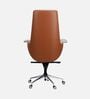 Flow Leatherette High Back Office Chair in Cream and Tan Colour