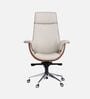 Flow Leatherette High Back Office Chair in Cream and Tan Colour