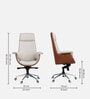 Flow Leatherette High Back Office Chair in Cream and Tan Colour