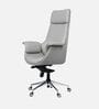 Flow Leatherette High Back Office Chair with Knee Tilt Mechanism  in Grey Colour