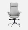Flow Leatherette High Back Office Chair with Knee Tilt Mechanism  in Grey Colour