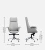 Flow Leatherette High Back Office Chair with Knee Tilt Mechanism  in Grey Colour