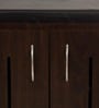 Flow Shoe Rack With Seating in Brown Teak Matte Finish