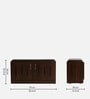 Flow Shoe Rack With Seating in Brown Teak Matte Finish