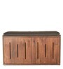 Flow Shoe Rack With Seat in Brown Colour
