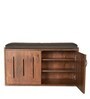 Flow Shoe Rack With Seat in Brown Colour