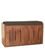 Flow Shoe Rack With Seat in Brown Colour