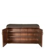 Flow Shoe Rack With Seat in Brown Colour
