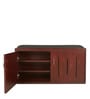 Flow Shoe Rack with Seating in Rose Wood Finish