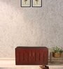 Flow Shoe Rack with Seating in Rose Wood Finish