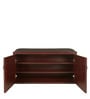 Flow Shoe Rack with Seating in Rose Wood Finish