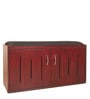 Flow Shoe Rack with Seating in Rose Wood Finish