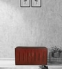 Flow Shoe Rack with Seating in Rose Wood Finish