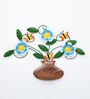 Flower Bouquet In Vase Multicolour Handmade Metal Wall Art