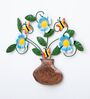 Flower Bouquet In Vase Multicolour Handmade Metal Wall Art