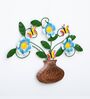 Flower Bouquet In Vase Multicolour Handmade Metal Wall Art