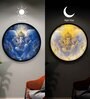 18 Inches Flower Canvas Framed Gnesha Wall Art Painting