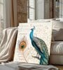 22 Inches Peacock with Feather Canvas Stretched Wall Art Painting
