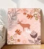 22 Inches Flower With Deer Canvas Stretched Wall Art Painting