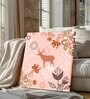 22 Inches Flower With Deer Canvas Stretched Wall Art Painting