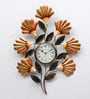 Flower Iron Clock In Gold
