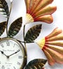 Flower Iron Clock In Gold