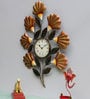 Flower Iron Clock In Gold