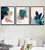 Flower Multicolour Canvas Framed Floral Art Print Set of 3