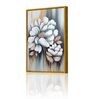 Flower Multicolour Engineered Wood Framed Canvas Wall Painting