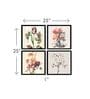 Themmercialie Orange Engineered Wood Framed Floral Art Print Set of 4