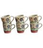 Flower Petals 150Ml Multicolor Ceramic (Set Of 6) Tea Cups