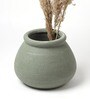 (1Pc) Grey Ceramic Decorative Vase For Home Decor