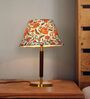 Flower Print Metal Base Table Lamp