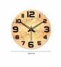 Flower Printed  Wood Wall Clock In Orange