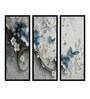 Flower Set Of 3 Blue & White Engineered Wood Wall Art Panels