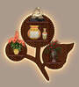Flower Shape Walnut Wood Wall Shelf
